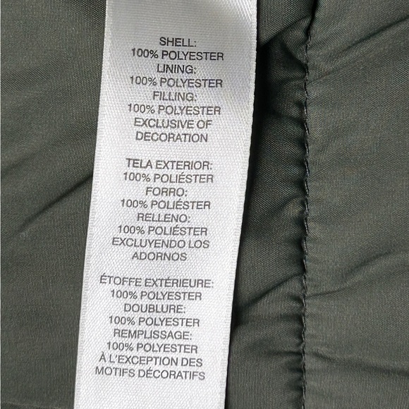 Chicos Jeweled Trim Olive Green Quilted Puffer Jacket Sz 2 (L/12) - Picture 7 of 13